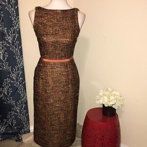 Peter Som Sleeveless Tweed Lace Sheath Dress